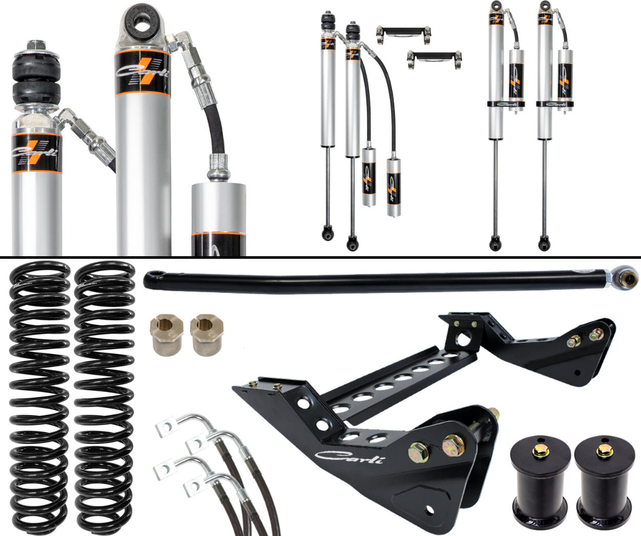 '11-16 Ford 4.5" Backcountry 2.0 System, Carli-SPEC Base Kit Display of Included Parts