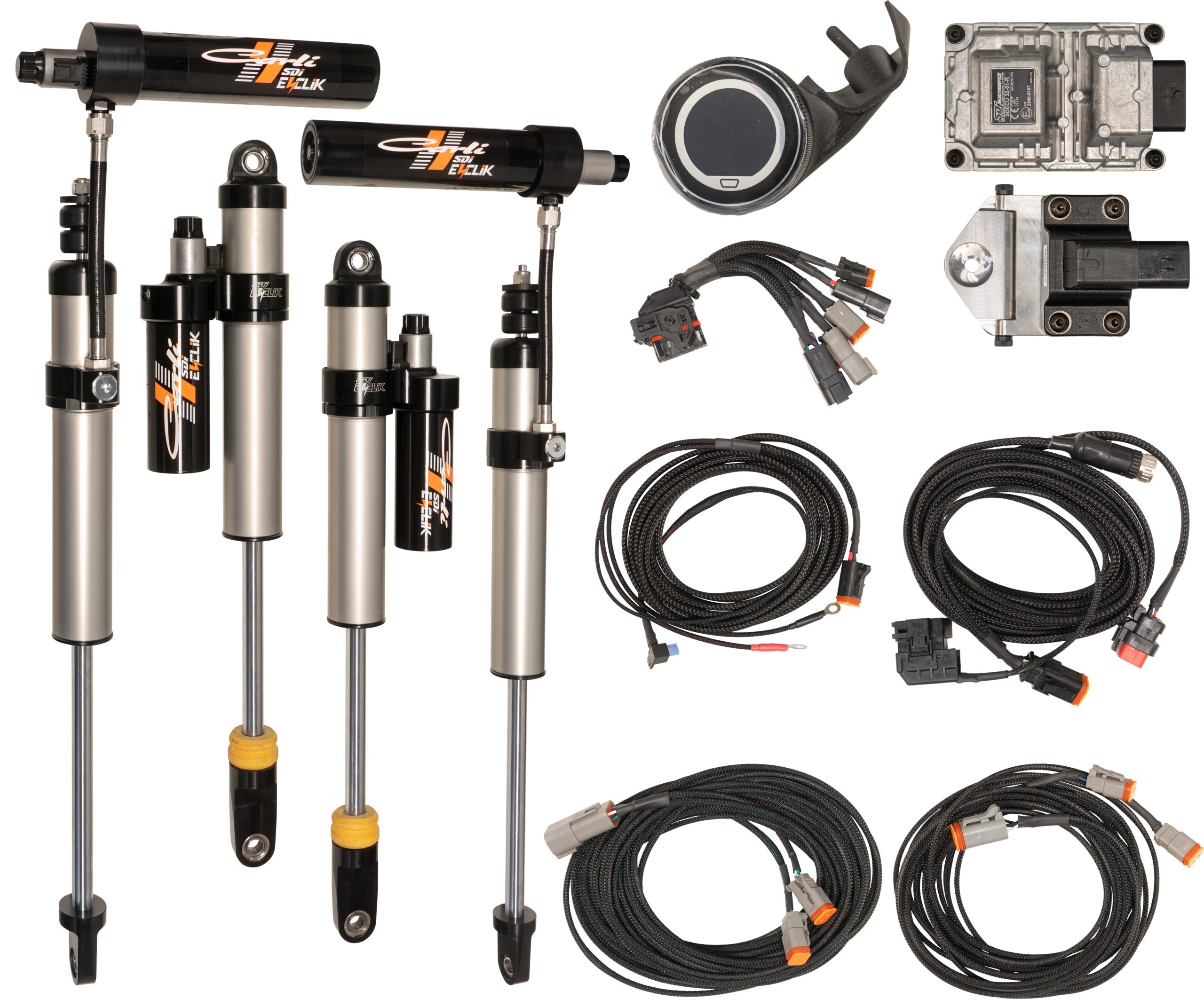 Carli E-Venture Shock Package 2017-2023 Ford F250/350 Display of included Parts