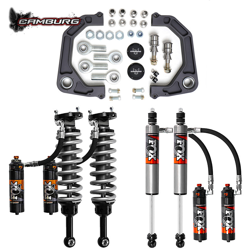 '05-23 Toyota Tacoma Camburg Fox 2.5 Performance Elite Suspension Lift Kit Display of Included Parts