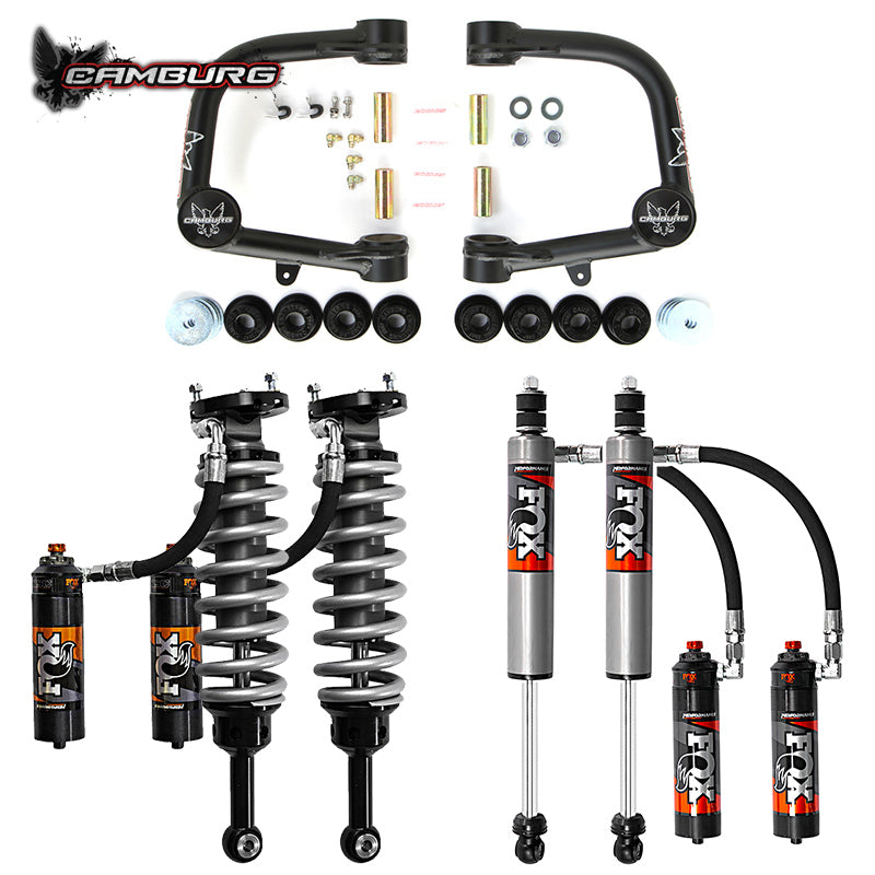 '05-23 Toyota Tacoma Camburg Fox 2.5 Performance Elite Suspension Lift Kit Display of Included Parts
