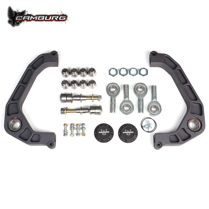 '21-24 Ford F-150 Camburg Kinetik Billet Upper Control Arms Display of Included Parts