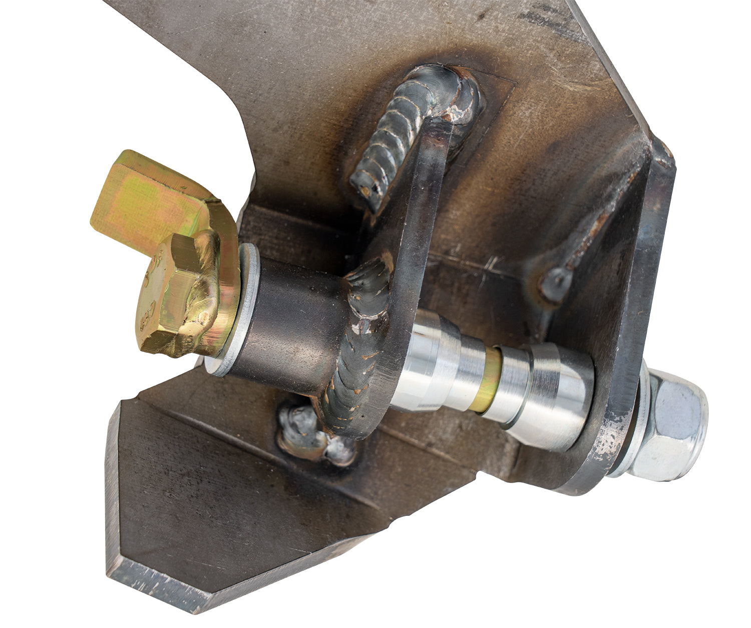 ‘17-24 Ford F250/350 Carli Weld-In Rear Shock Mounts Close-up Display