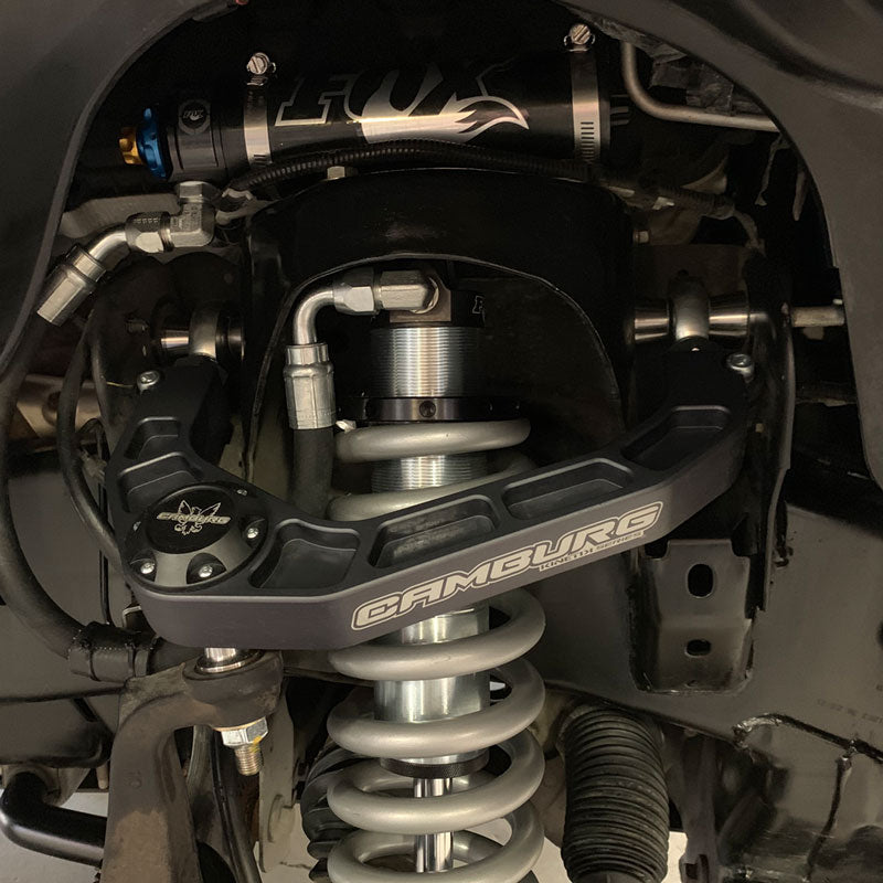 '21-24 Ford F-150 Camburg Kinetik Billet Upper Control Arms Display on Vehicle