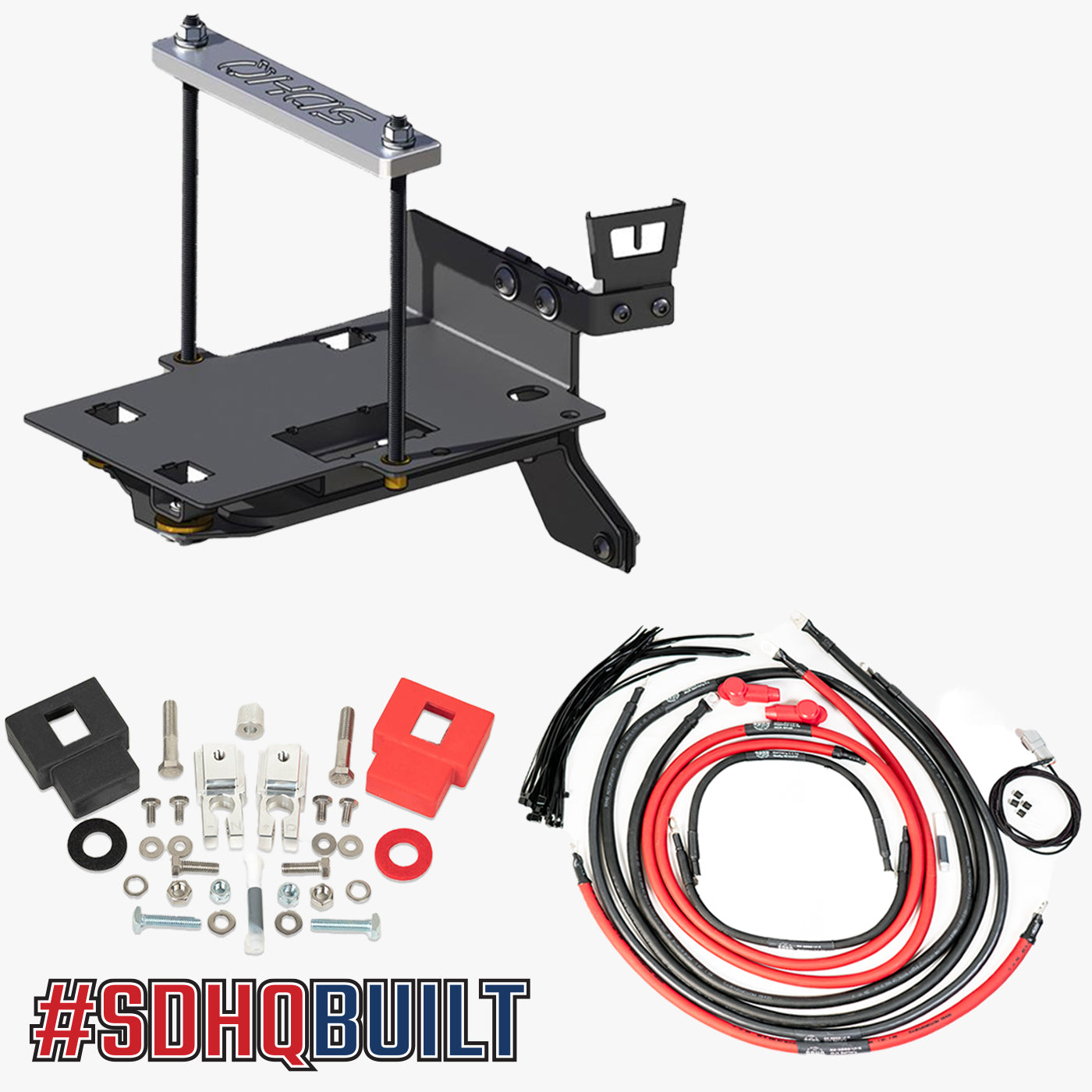 '08-21 200 Series Toyota Land Cruiser "Build your Own" SDHQ Dual Battery Kit display of included components