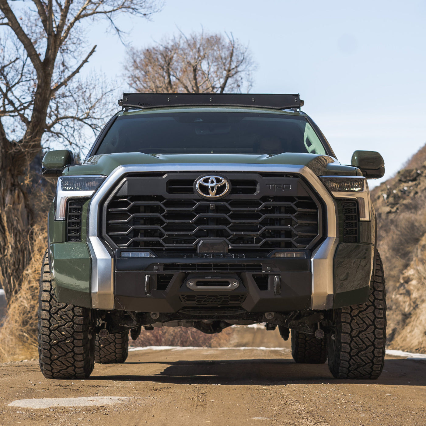 '22-25 Toyota Tundra CBI Off-Road Covert Series Front Bumper Display on Vehicle
