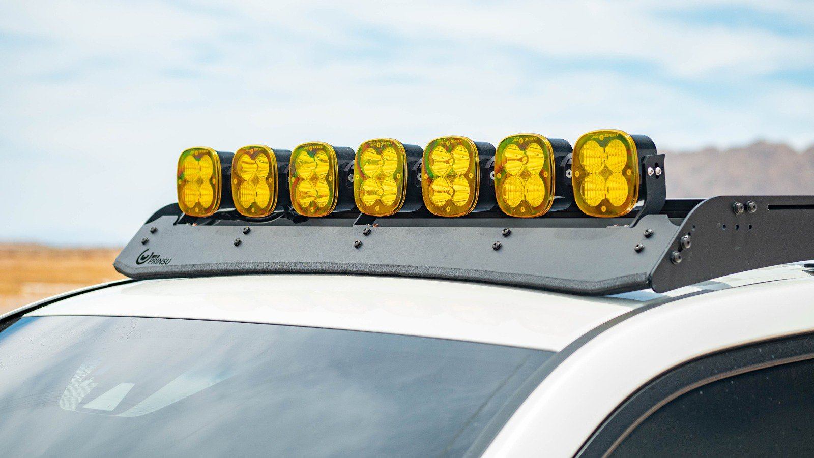 Baja Designs 7 XL Linkable Kit for Prinsu Roof Rack Kits Lighting Baja Designs display on Vehicle