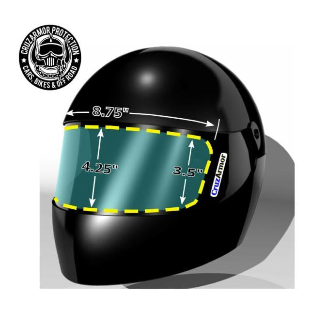 Helmet Shield Protection Kit-Generic Display and Measurements