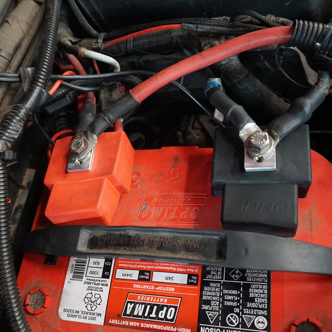'07-17 Jeep Wrangler JK SDHQ Built Billet Battery Terminal Kit installed