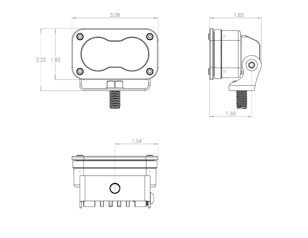 S2 Sport LED Light Lighting Baja Designs Diagram of Measurements