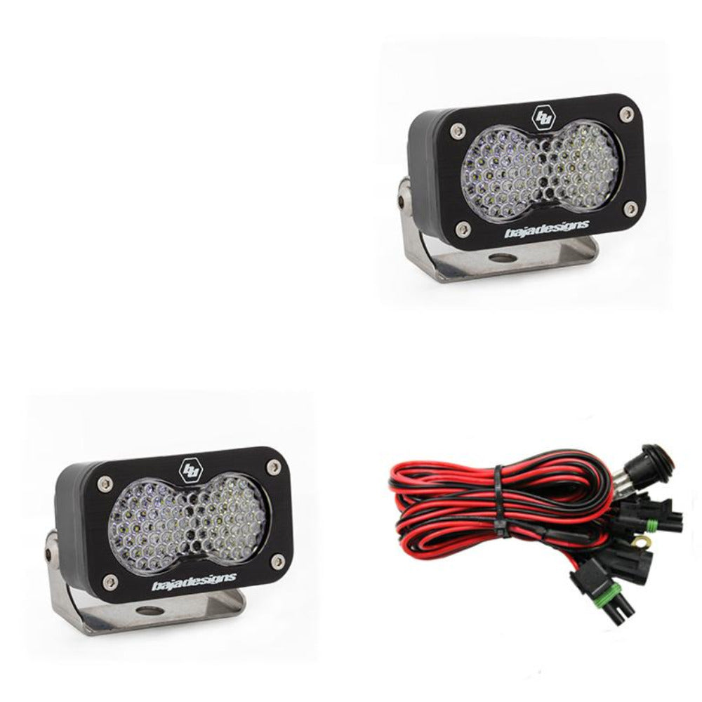 S2 Sport LED Light - Pair Lighting Baja Designs Display of Included Parts
