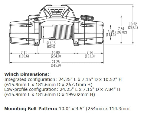 ZEON 10-S Winch w/Spydura Synthetic Rope