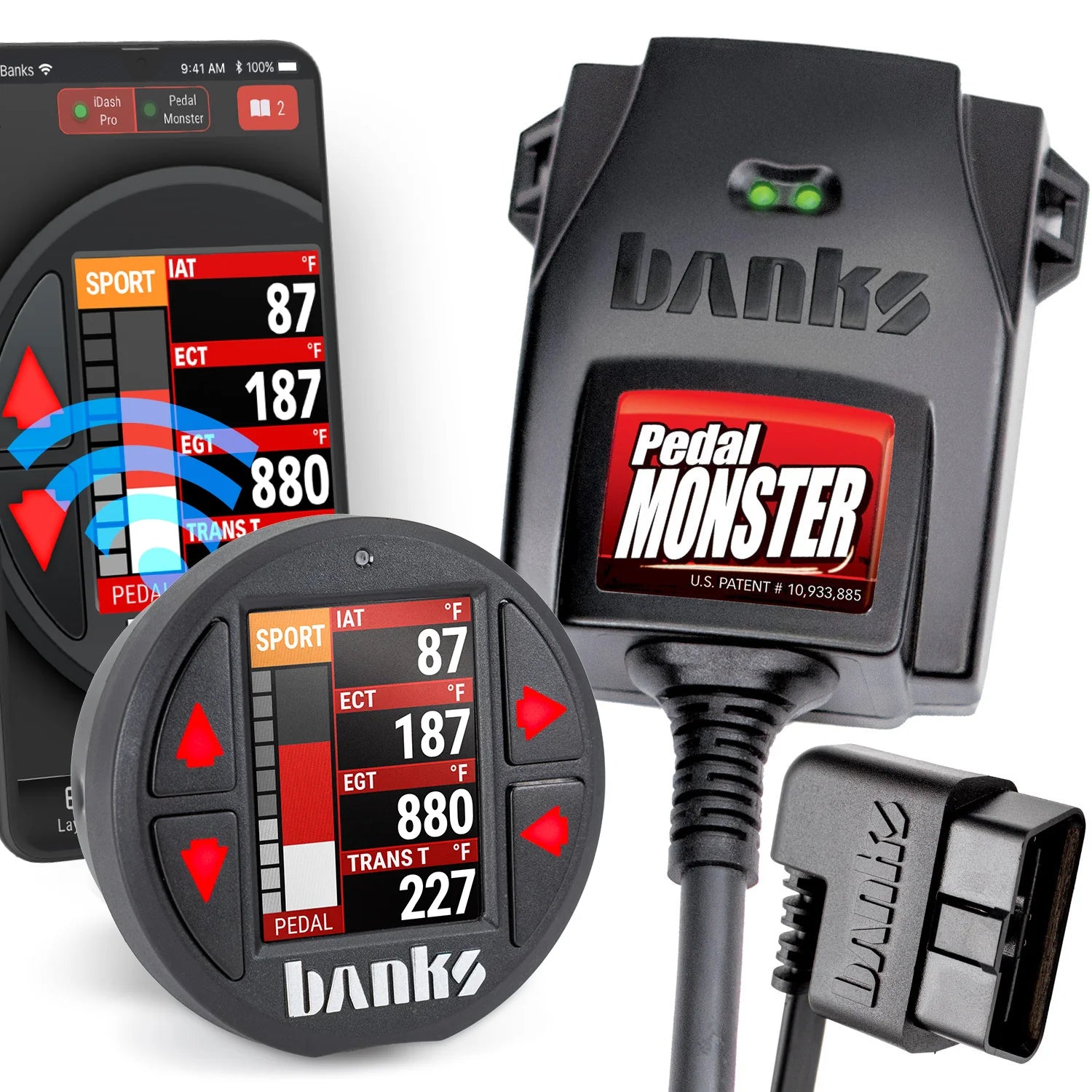 PedalMonster Throttle Sensitivity Booster, Standalone & iDash Kits Front View