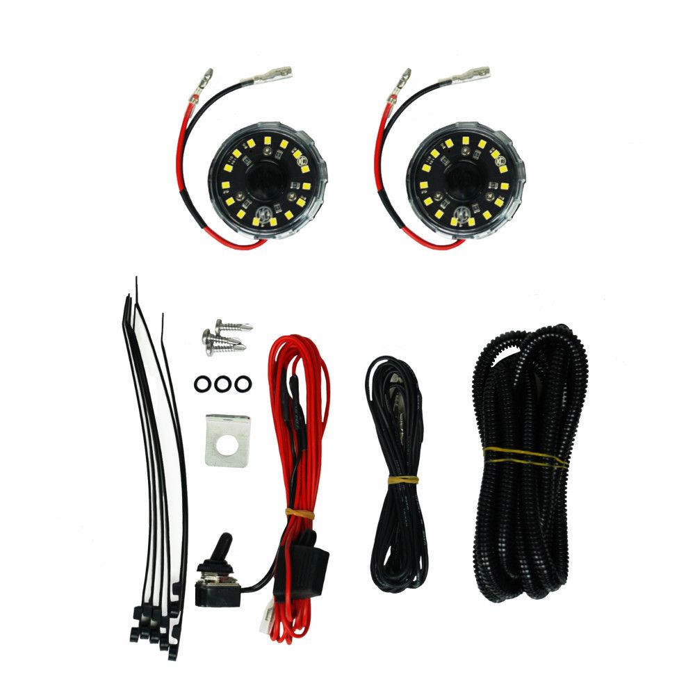 KC HiLites Cyclone V2 LED - 2-Light Universal Under Hood Lighting System - 5W Flood Beam