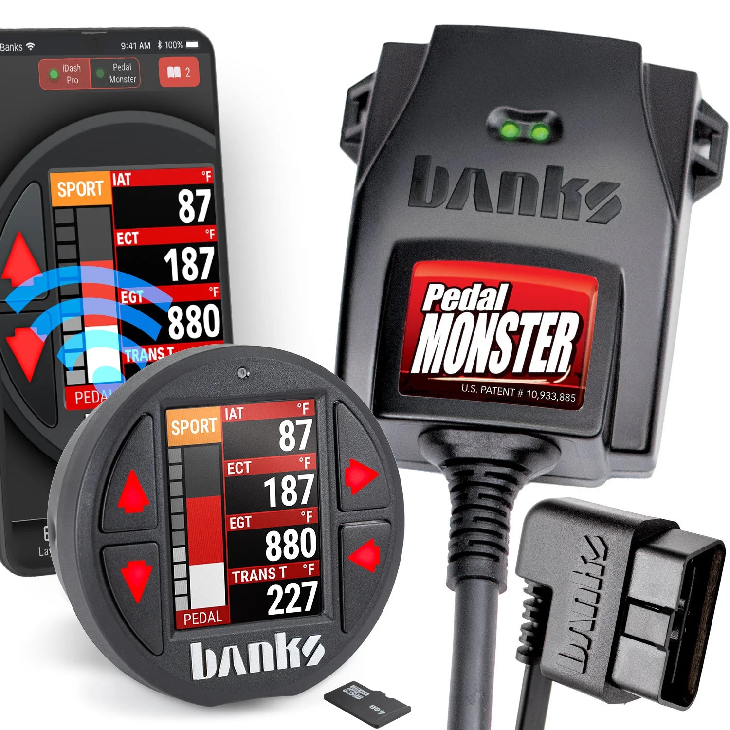 PedalMonster Throttle Sensitivity Booster, Standalone & iDash Kits Front View