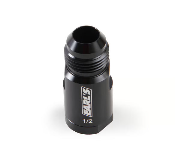Earl's O.E. Fuel Line EFI Quick Connect -10 AN to 1/2" OEM Fuel Tube Front View Black
