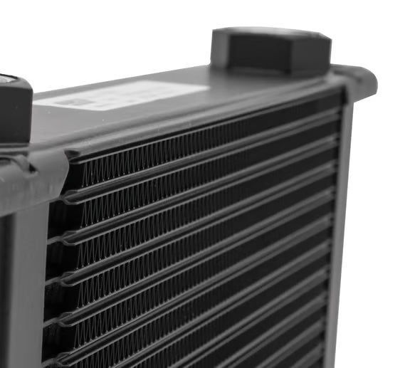Earl's UltraPro Oil Cooler - Black - 10 Rows - Wide Cooler Front View Black