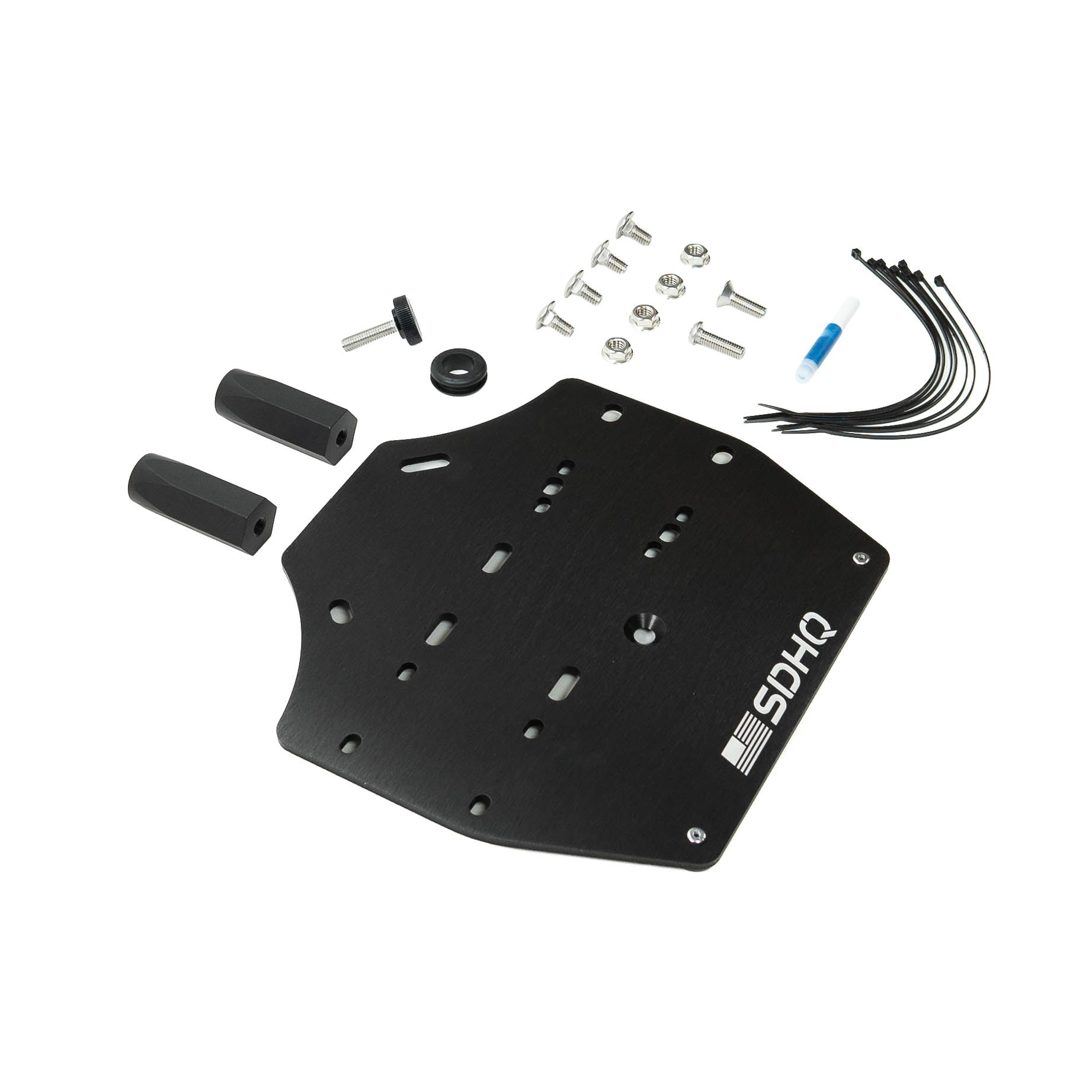 2017+ Ford F-250/F-350, 2021+ F-150/F-150 Raptor ARB Air Compressor Mount display of included parts and hardware 