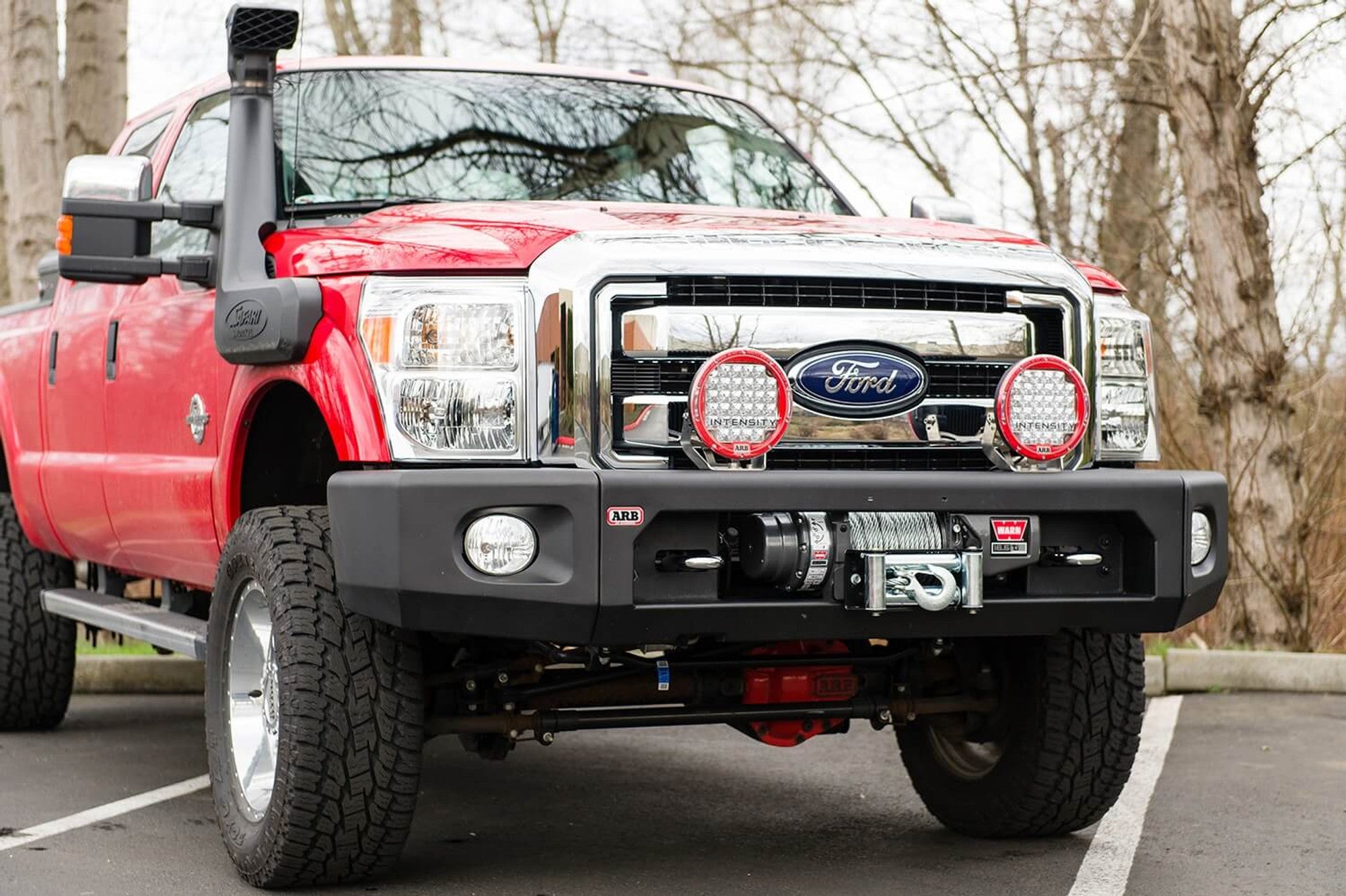 11-16 Ford F250/F350 Full Width Modular Bumper Display on Vehicle (Front View)