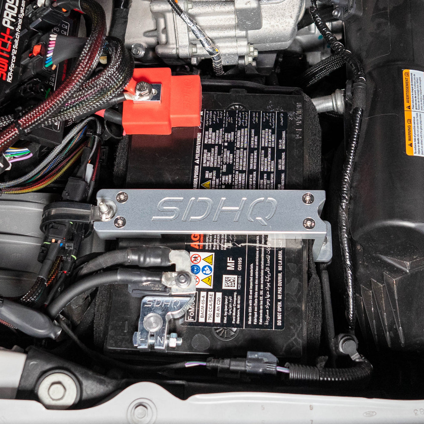 2023+ Ford Super Duty SDHQ Built Dual Battery Billet Battery Hold Down Kit