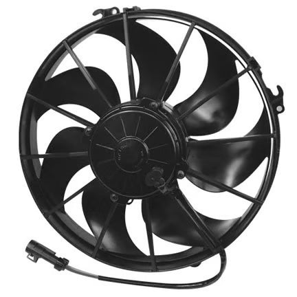 SPAL® 12.00" Inch Electric Fan Puller Style Extreme Performance 1870 CFM 7 Curved Style blades Front View