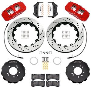 AERO6 Big Brake Front Brake Kit Drilled/Slotted RED Skyline R33 | 18" Wheel Diameter Minimum