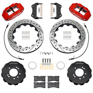 Forged Narrow Superlite 6R Big Brake Front Brake Kit (Hat) Drilled/Slotted RED Skyline R33/R34 | 17" Wheel Diameter Minimum