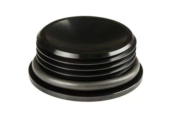 Earl's -12 AN Port Plug w/ O-Ring Seal, Black Anodized Aluminum Side View Black