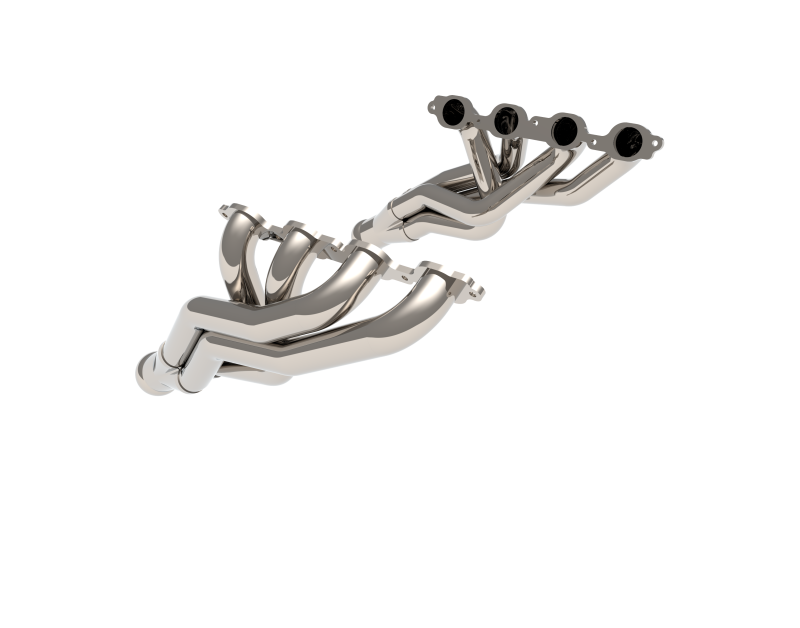 1-3/4" Stainless Headers & Ultra-GREEN Catted Y-Pipe Kit 2019-2023 GM Truck 6.2L Front View