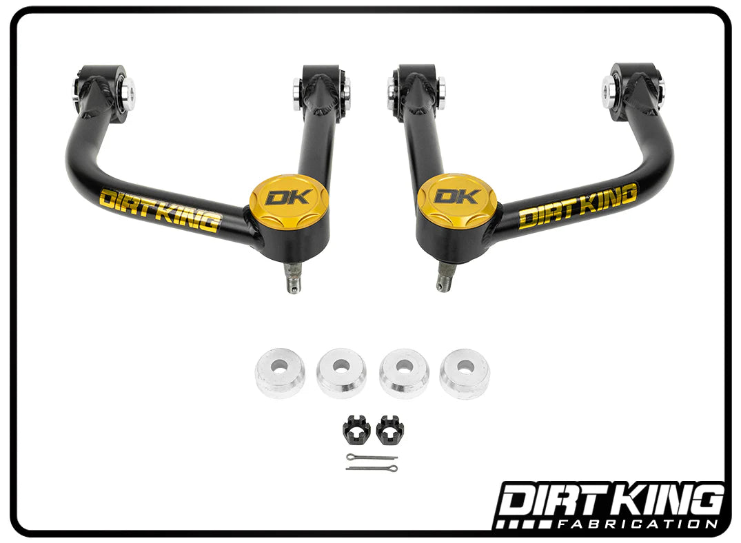 '21+ Bronco Dirt King 4130 Balljoint Upper Control Arm Kit Display of Included Parts 