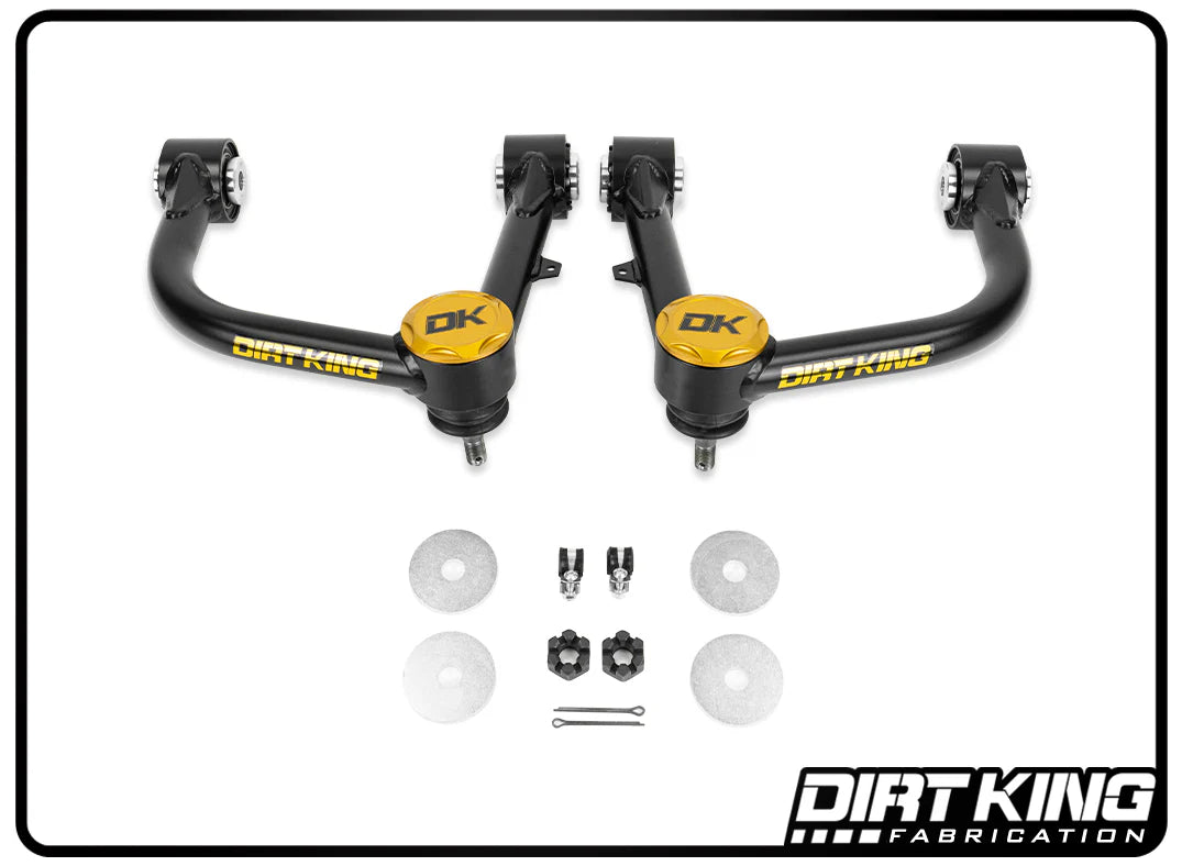 '05-23 Tacoma Dirt King 4130 Balljoint Upper Control Arm Kit Display of included Parts 