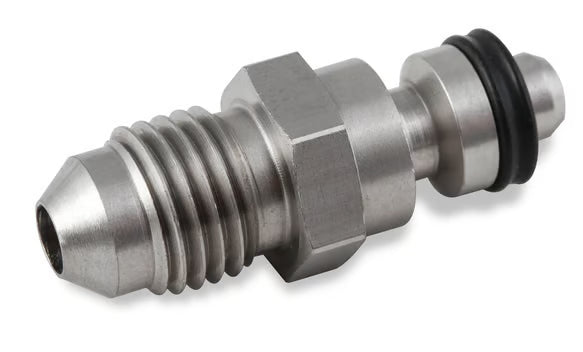 Earl's -4AN Male to OE (Original Equipment) GM/Jeep/Mopar Master Cylinder & Clutch Release Bearings Front View Silver
