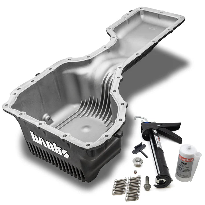 '17-19 Chevy/GMC 2500/3500 CoolRunner Oil Pan for 6.6L Diesel L5P Display of Included Parts 