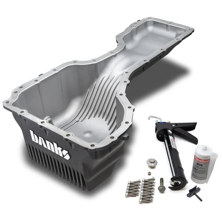 '20-24 Chevy/GMC 2500/3500 CoolRunner Oil Pan for 6.6L Diesel L5P Display of Included Parts 