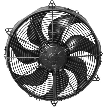 SPAL® 16.00" Inch Electric Fan Puller Style High Performance 1918 CFM 7 Paddle Style blades Front View