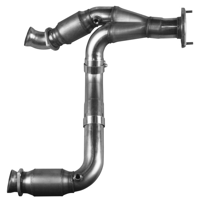 3" SS Catted Y-Pipe. 2007-2008 GM Truck 4.8L/5.3L/6.0L. Connects to OEM. Front View