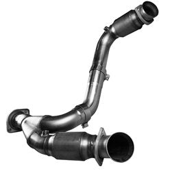 3" SS GREEN Catted Y-Pipe. 2007-2008 GM Truck 4.8L/5.3L/6.0L. Connects to OEM. Front View