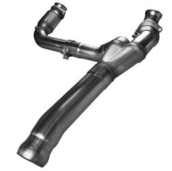 3" SS Catted Y-Pipe. 2009-2013 GM Truck 4.8L/5.3L. Connects to OEM. Front View