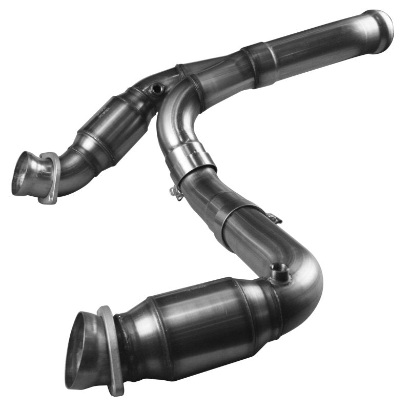 3" SS Catted Y-Pipe. 2011-2013 GM Truck 6.2L. Connects to OEM. Front View