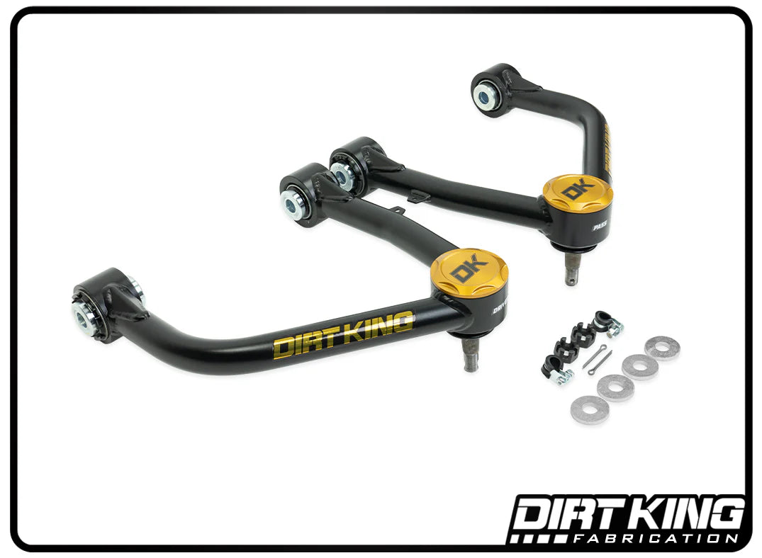 '07-21 Tundra Dirt King 4130 Balljoint Upper Control Arm Kit Display of Included Parts 