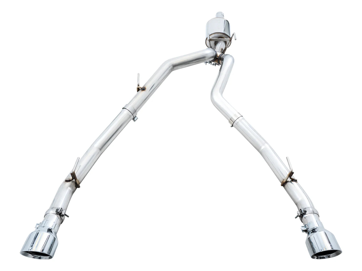 AWE 0FG Exhaust Suite for the 4th Gen RAM 1500 5.7L (with bumper cutouts) Front View