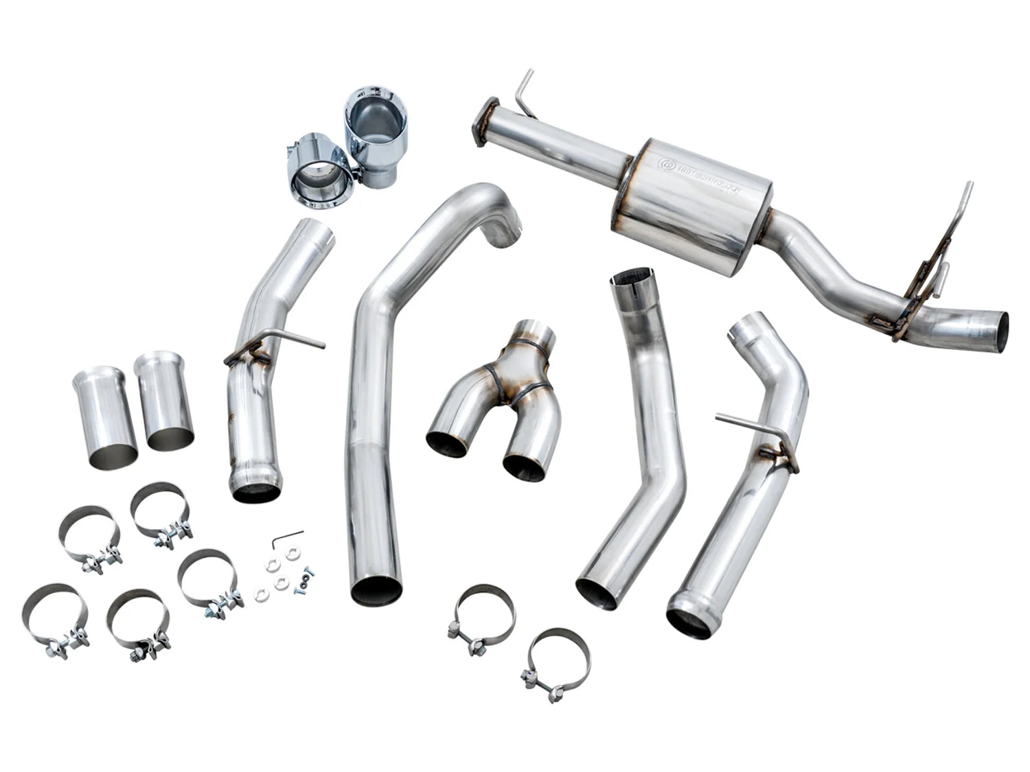 AWE 0FG Exhaust Suite for the 5th Gen RAM 1500 5.7L Front View