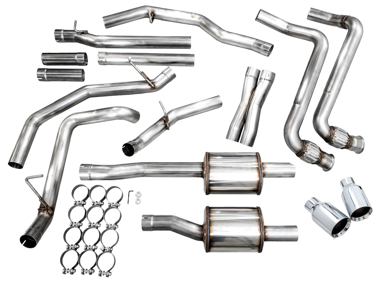 AWE 0FG Exhaust Suite for the 25+ RAM 1500 3.0L Front View