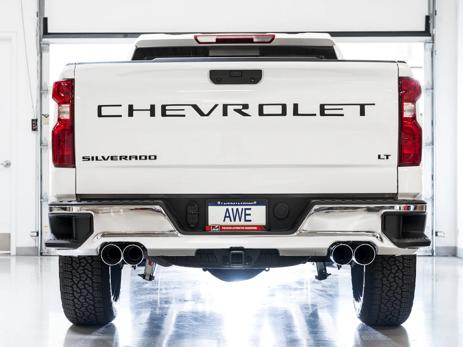 AWE 0FG Exhaust Suite for the 4th Gen Silverado/Sierra 6.2L Front View