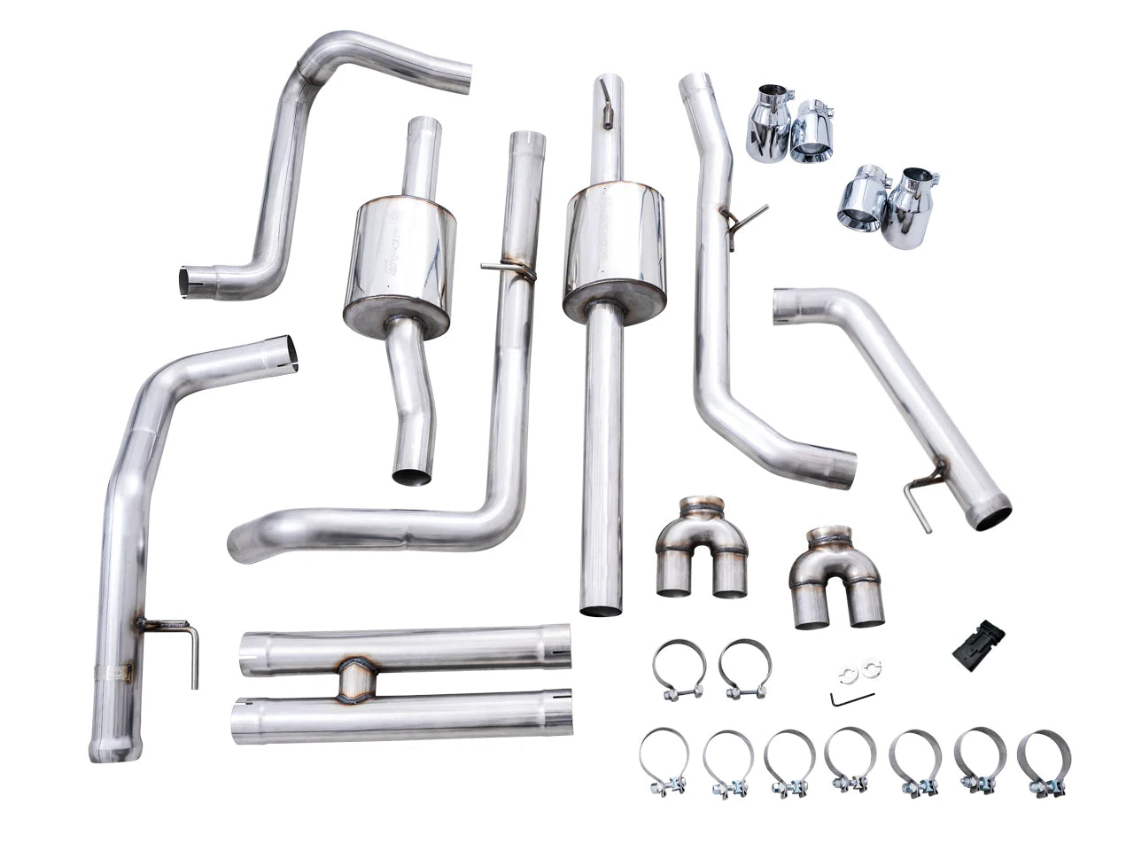 AWE 0FG Exhaust Suite for the 4th Gen Silverado ZR2 / Sierra AT4X Front View