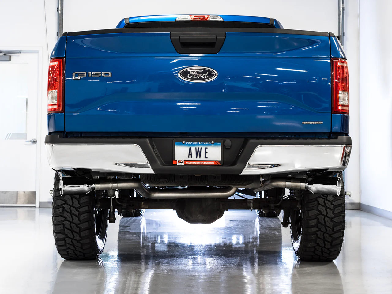 AWE 0FG Exhaust Suite for the '15-'20 Ford F-150 Ecoboost Front View