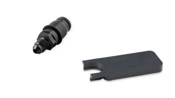Earl's Clutch Adapter Fitting - Quick Connect Front View Black