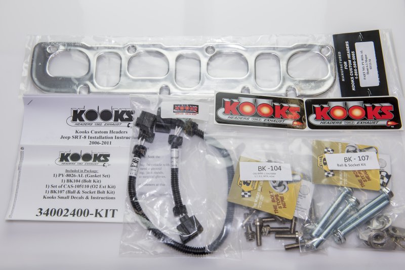 1-7/8" Stainless Headers. 2006-2010 Jeep SRT8 6.1L. Front View
