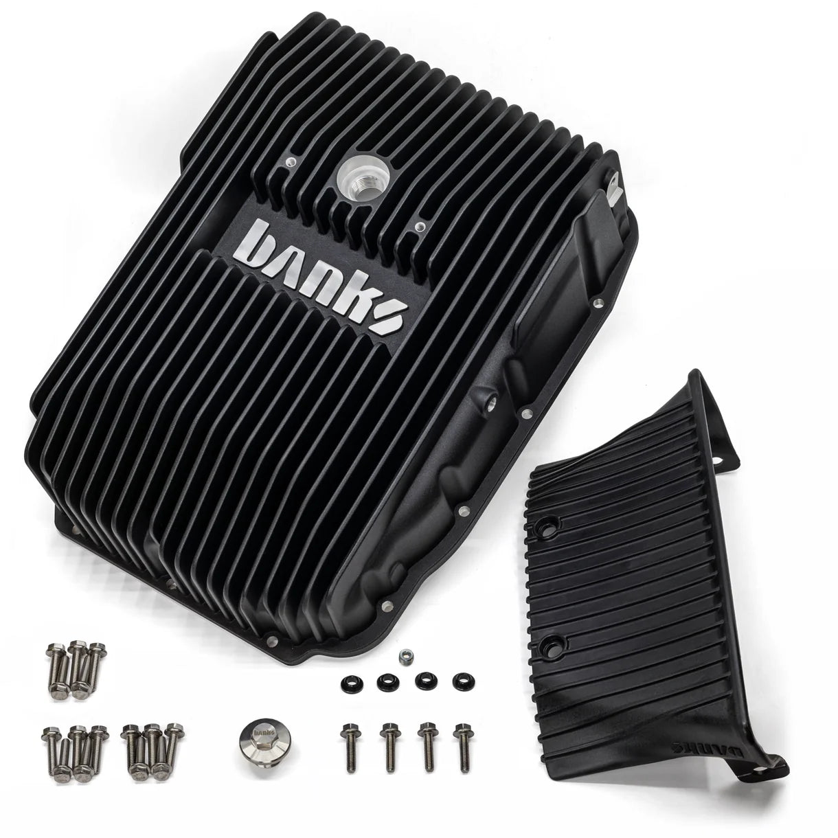 2007.5-2024 RAM 2500/3500 6.7L with 68RFE 6-speed transmission Excludes high output 6.7L Cummins Ram-Air Transmission Pan Front View