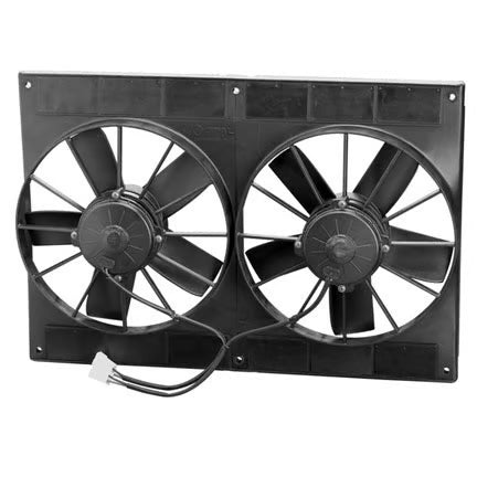 SPAL® Dual 11.00" Inch Electric Fan Puller Style High Performance 2720 CFM 5 Paddle Style blades Front View