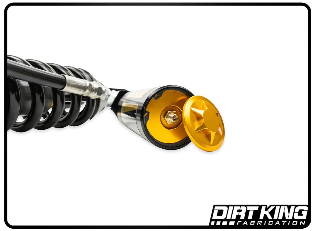 Dirt King 2.5 Coilover Kit w/ DCA Remote Reservoirs Close-up Display 